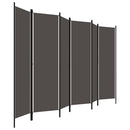 6-panels rumdeler 300 x 180 cm antracitgrå