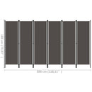 6-panels rumdeler 300 x 180 cm antracitgrå