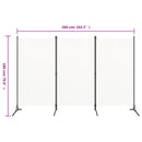 3-panels rumdeler 260x180 cm stof hvid