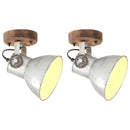 industrielle væg-/loftlamper 2 stk. 20x25 cm E27 sølvfarvet