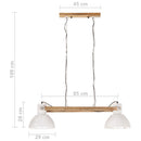industriel hængelampe 25 W 109 cm E27 hvid