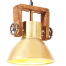 industriel hængelampe 25 W rund 19 cm E27 messingfarvet