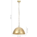 industriel vintage hængelampe 25W rund 41 cm E27 messingfarvet