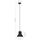 hængelampe 25 W rund 17 cm E27 sort