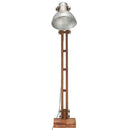 gulvlampe E27 massivt mangotræ sølvfarvet