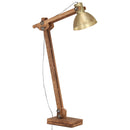 gulvlampe E27 massivt mangotræ messingfarvet