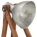 gulvlampe E27 massivt mangotræ sølvfarvet