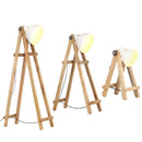 gulvlamper 3 stk. E27 massivt mangotræ hvid