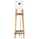 gulvlamper 3 stk. E27 massivt mangotræ hvid