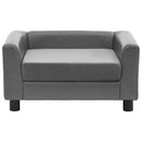 hundesofa 60x43x30 cm plys og kunstlæder grå