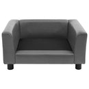 hundesofa 60x43x30 cm plys og kunstlæder grå