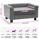 hundesofa 60x43x30 cm plys og kunstlæder grå