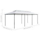 pavillon med gardiner 600x298x270 cm 180g/m² hvid