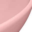 luksuriøs håndvask 40x33 cm keramisk oval mat pink