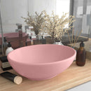 luksuriøs håndvask 40x33 cm keramisk oval mat pink
