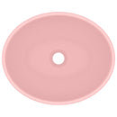 luksuriøs håndvask 40x33 cm keramisk oval mat pink