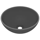 luksuriøs håndvask 32,5x14 cm rund keramisk mat mørkegrå