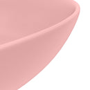 keramisk håndvask til badeværelse rund mat pink