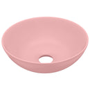 keramisk håndvask til badeværelse rund mat pink