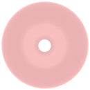 keramisk håndvask til badeværelse rund mat pink