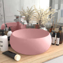 luksuriøs håndvask 40x15 cm rund keramisk mat pink