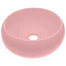 luksuriøs håndvask 40x15 cm rund keramisk mat pink