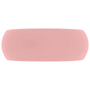luksuriøs håndvask 40x15 cm rund keramisk mat pink