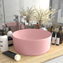 luksuriøs håndvask 40x15 cm rund keramisk mat pink
