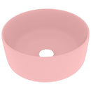 luksuriøs håndvask 40x15 cm rund keramisk mat pink