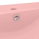 luksuriøs håndvask med vandhanehul 60x46 cm keramisk mat pink