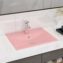 luksuriøs håndvask med vandhanehul 60x46 cm keramisk mat pink