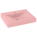 luksuriøs håndvask med vandhanehul 60x46 cm keramisk mat pink