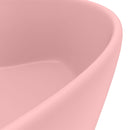 luksuriøs håndvask med overløb 36x13 cm keramik mat pink