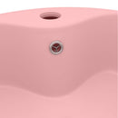 luksuriøs håndvask med overløb 36x13 cm keramik mat pink