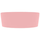 luksuriøs håndvask med overløb 36x13 cm keramik mat pink