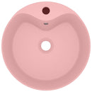luksuriøs håndvask med overløb 36x13 cm keramik mat pink