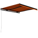 foldemarkise manuel betjening 300x250 cm orange og brun