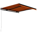foldemarkise med manuel betjening 350x250 cm orange og brun