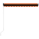 foldemarkise med manuel betjening 350x250 cm orange og brun