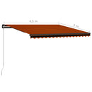 foldemarkise manuel betjening 450x300 cm orange og brun