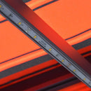 markise m. LED-lys 300x250 cm manuel betjening orange og brun