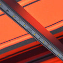 markise m. LED-lys 450x300 cm manuel betjening orange og brun
