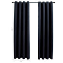 mørklægningsgardiner med ringe 2 stk. sort 137x213 cm stof