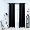 mørklægningsgardiner med ringe 2 stk. sort 137x213 cm stof