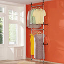 teleskopisk garderobesystem med hylder aluminium