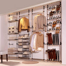 teleskopisk skoreol med stænger aluminium