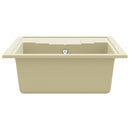 køkkenvask med overløbshul oval granit beige