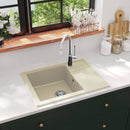 køkkenvask med overløbshul oval granit beige