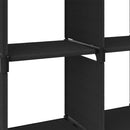 displayreol med 6 kubeformede rum 103x30x72,5 cm stof sort