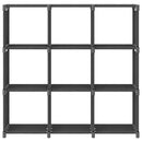 reol med 9 rum 103x30x107,5 cm stof grå